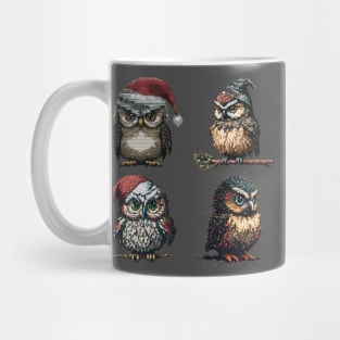 Beautiful owls pattern - Pixel art Mug